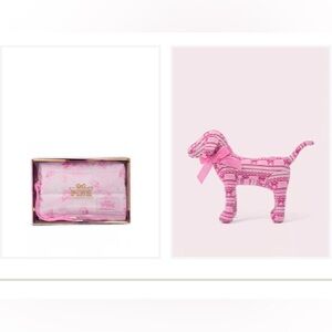 LoveShackFancy cosmetic bag with plush pup (set)